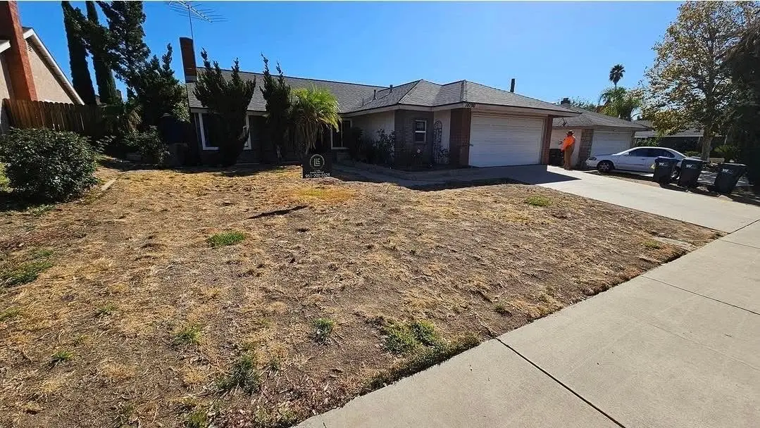 Front yard before landscape construction